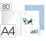 Carpeta liderpapel escaparate 80 fundas polipropileno din a4 celeste opaco
