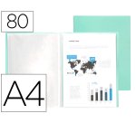 Carpeta liderpapel escaparate 80 fundas polipropileno din a4 verde manzana opaco