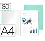 Carpeta liderpapel escaparate 80 fundas polipropileno din a4 verde manzana opaco
