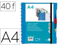 Carpeta liderpapel a4 con 40 fundas intercambiables 5 sep sobre y gomilla portada y lomo personalizable