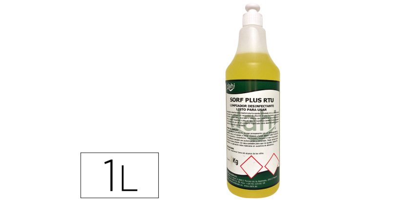Limpiador higienizante desodorizante desinfectante dahi dj plus rtv botella 1 litro