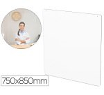 Pantalla de proteccion de techo para mostrador metacrilato ventana 300 x 150 mm medidas 750 x 850 mm