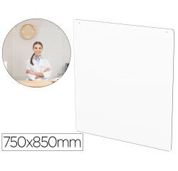 Pantalla de proteccion de techo para mostrador metacrilato ventana 300 x 150 mm medidas 750 x 850 mm