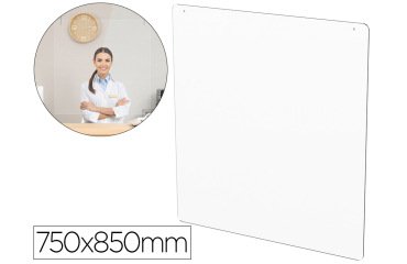 Pantalla de proteccion de techo para mostrador metacrilato ventana 300 x 150 mm medidas 750 x 850 mm