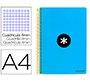Cuaderno espiral a4 antartik tapa dura 80h 90gr cuadro 4mm con margen color azul