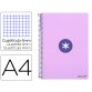 Cuaderno espiral a4 antartik tapa dura 80h 90gr cuadro 4mm con margen color lavanda