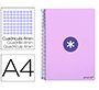Cuaderno espiral a4 antartik tapa dura 80h 90gr cuadro 4mm con margen color lavanda