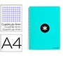 Cuaderno espiral a4 antartik tapa dura 80h 90gr cuadro 4mm con margen color menta