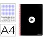 Cuaderno espiral a4 antartik tapa dura 80h 90gr cuadro 4mm con margen color negro