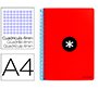 Cuaderno espiral a4 antartik tapa dura 80h 90gr cuadro 4mm con margen color rojo
