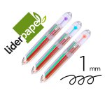 Boligrafo liderpapel 10 en 1 cuerpo transparente 10 colores 1 mm retractil