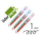 Boligrafo liderpapel 10 en 1 cuerpo transparente 10 colores 1 mm retractil