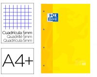 Recambio color 1 oxford A4+ 80 hojas 90 gr cuadro 5 mm 4 taladros color amarillo