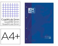 Recambio color 1 oxford A4+ 80 hojas 90 g cuadro 5 mm 4 taladros color azul oscuro