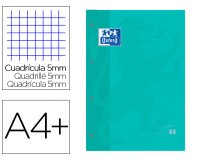 Recambio color 1 oxford A4+ 80 hojas 90 g cuadro 5 mm 4 taladros color ice mint