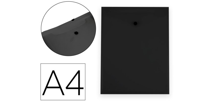 Carpeta liderpapel dossier broche polipropileno din a4 formato vertical con fuelle negro opaco