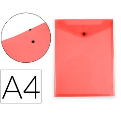 Carpeta liderpapel dossier broche polipropileno din a4 formato vertical con fuelle rojo translucido