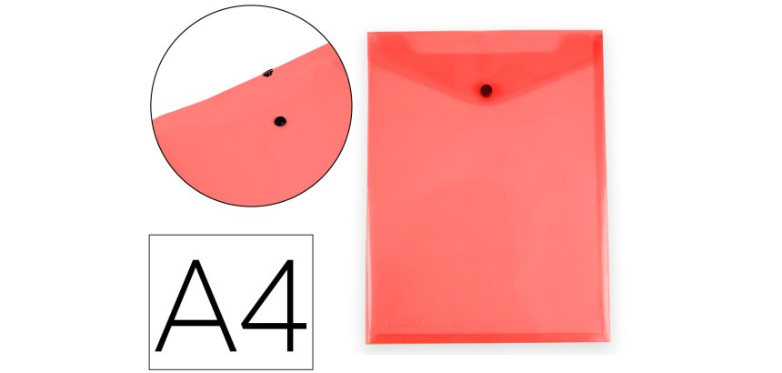 Carpeta liderpapel dossier broche polipropileno din a4 formato vertical con fuelle rojo translucido