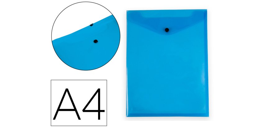Carpeta liderpapel dossier broche polipropileno din a4 formato vertical con fuelle azul translucido