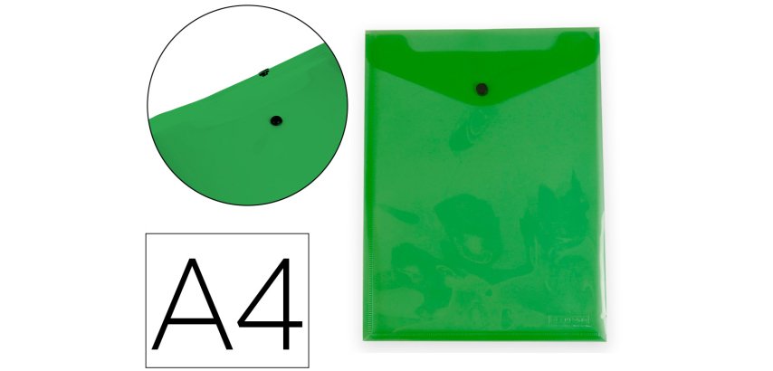 Carpeta liderpapel dossier broche polipropileno din a4 formato vertical con fuelle verde translucido
