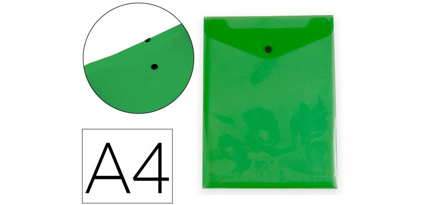 Carpeta liderpapel dossier broche polipropileno din a4 formato vertical con fuelle verde translucido
