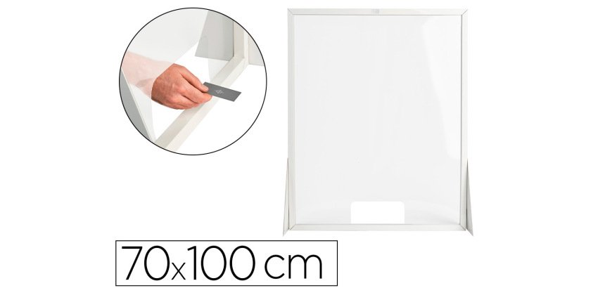 Pantalla de proteccion q-connect carton formato vertical 70x100 cm