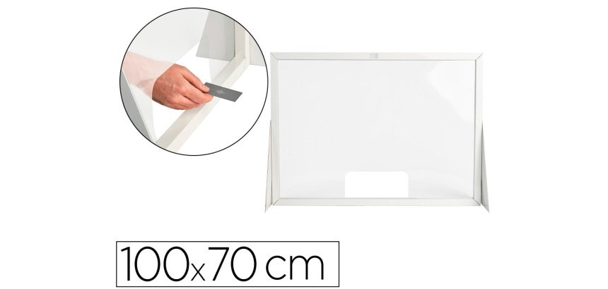 Pantalla de proteccion q-connect carton formato horizontal 100x70 cm