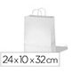 Bolsa kraft basika celulosa blanco 90 gr asa retorcida tamaño \"s\" 240x100x320 mm