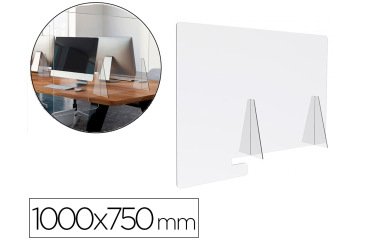 Pantalla de proteccion archivo 2000 sobremesa metacrilato transparente 1000x750 mm