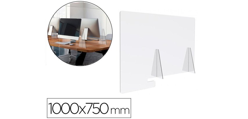 Pantalla de proteccion archivo 2000 sobremesa metacrilato transparente 1000x750 mm
