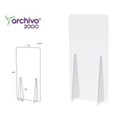 Pantalla de proteccion archivo 2000 de pie metacrilato transparente 750x1400 mm