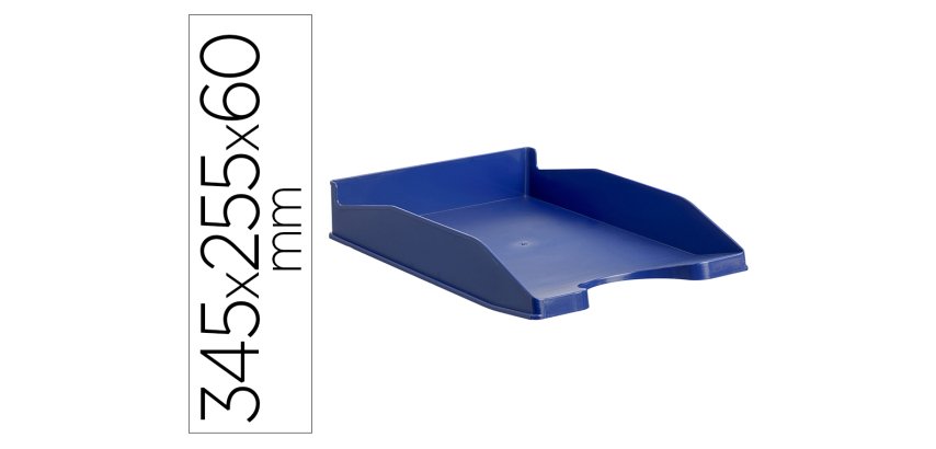 Bandeja sobremesa archivo 2000 antimicrobiana plastico apilable 3 posiciones din a4 y folio azul 345x255x60 mm