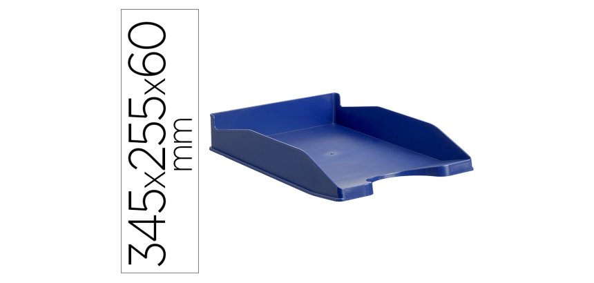 Bandeja sobremesa archivo 2000 antimicrobiana plastico apilable 3 posiciones din a4 y folio azul 345x255x60 mm