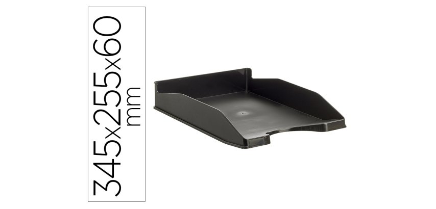 Bandeja sobremesa archivo 2000 antimicrobiana plastico apilable 3 posiciones din a4 y folio negra 345x255x60 mm