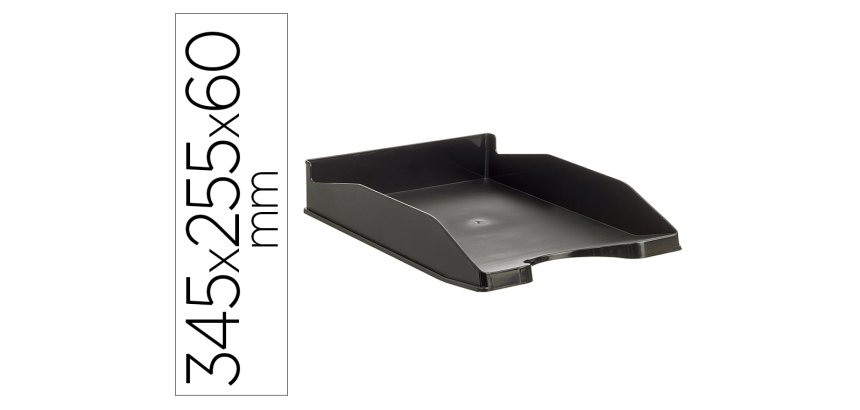 Bandeja sobremesa archivo 2000 antimicrobiana plastico apilable 3 posiciones din a4 y folio negra 345x255x60 mm