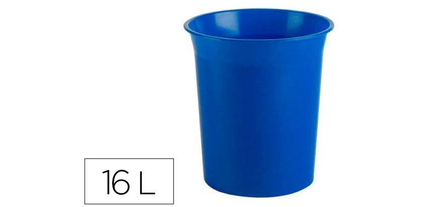 Papelera plastico archivo 2000 antimicrobiana sanitized plastico azul 18 litros 290x310 mm