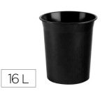Papelera plastico archivo 2000 antimicrobiana sanitized plastico negro 18 litros 290x310 mm