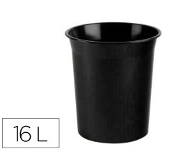 Papelera plastico archivo 2000 antimicrobiana sanitized plastico negro 18 litros 290x310 mm