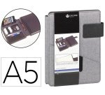 Carpeta portadocumentos Venture Gris A5 con cuaderno y soporte para Smartphone