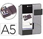 Carpeta portadocumentos Venture Gris A5 con cuaderno y soporte para Smartphone