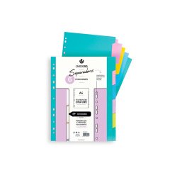 Separador carchivo polipropileno soft extra fuerte din a4 multitaladro juego de 6 posiciones