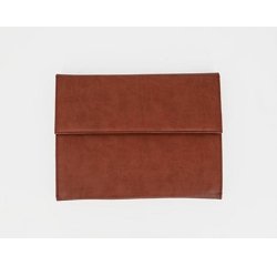 Carpeta portadocumentos q-connect artesania piel sintética doble cierre iman color cuero 260x235x35 mm