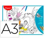 Mantel para colorear maped individual din a3 pack de 15 unidades surtidas