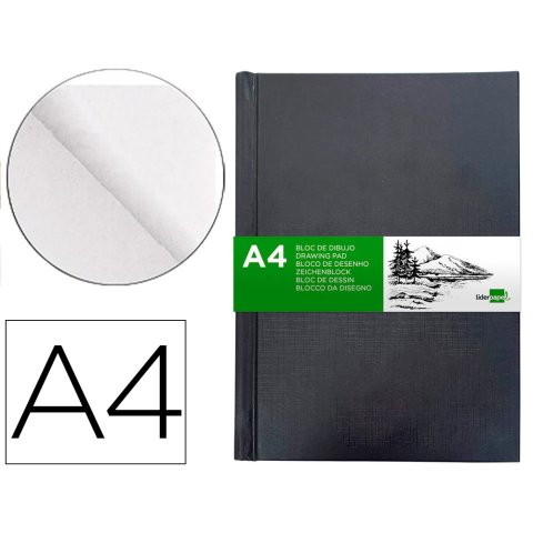 Bloc dibujo liderpapel esbozos encuadernado din a4 210x297 mm 100 hojas 100 g