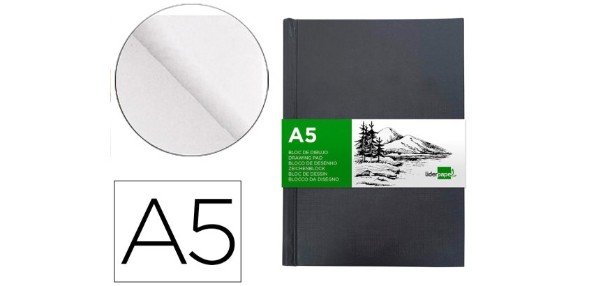 Bloc dibujo liderpapel esbozos encuadernado din a5 210x148 mm 100 hojas 100 g