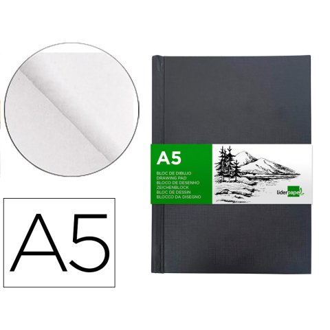Bloc dibujo liderpapel esbozos encuadernado din a5 210x148 mm 100 hojas 100 g