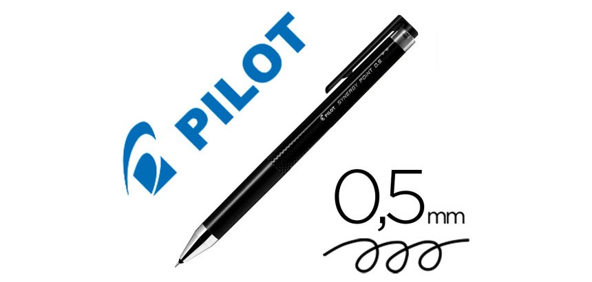Boligrafo pilot synergy point retractil sujecion de caucho tinta gel 0,5 mm negro