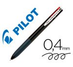 Boligrafo pilot super grip g 4 colores retractil sujecion de caucho tinta base de aceite cuerpo color negro