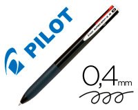 Boligrafo pilot super grip g 4 colores retractil sujecion de caucho tinta base de aceite cuerpo color negro