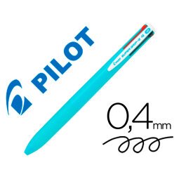 Boligrafo pilot super grip g 4 colores retractil sujecion de caucho tinta base de aceite cuerpo color azul